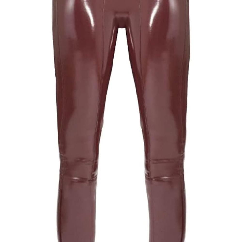 Burgundy Faux Leather Leggings